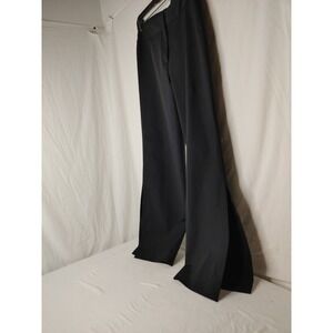 Womens Black Dress Pants Size 10 Mid Rise Wide Leg Ankle‎ Slit